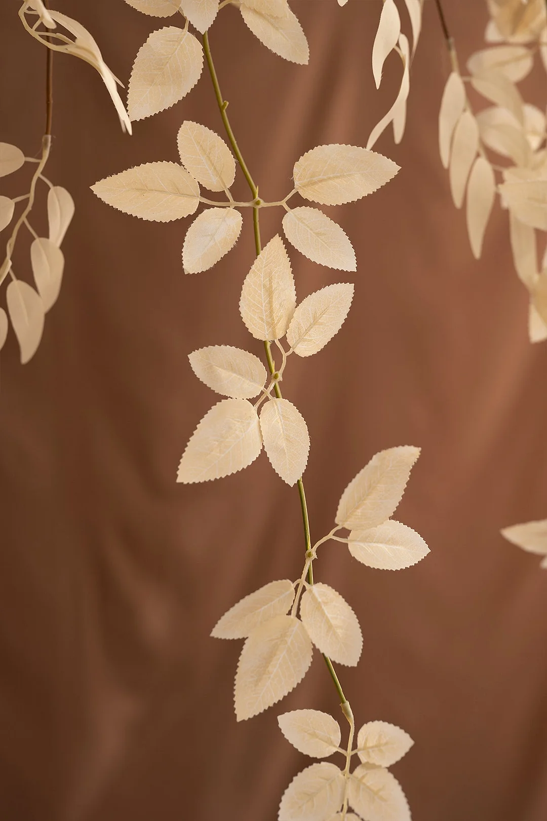 6.5ft Flower Garland with Hanging Vines in White & Beige
