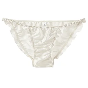 100% Mulberry Silk Panties Extra Fine Silk Ruffle Briefs