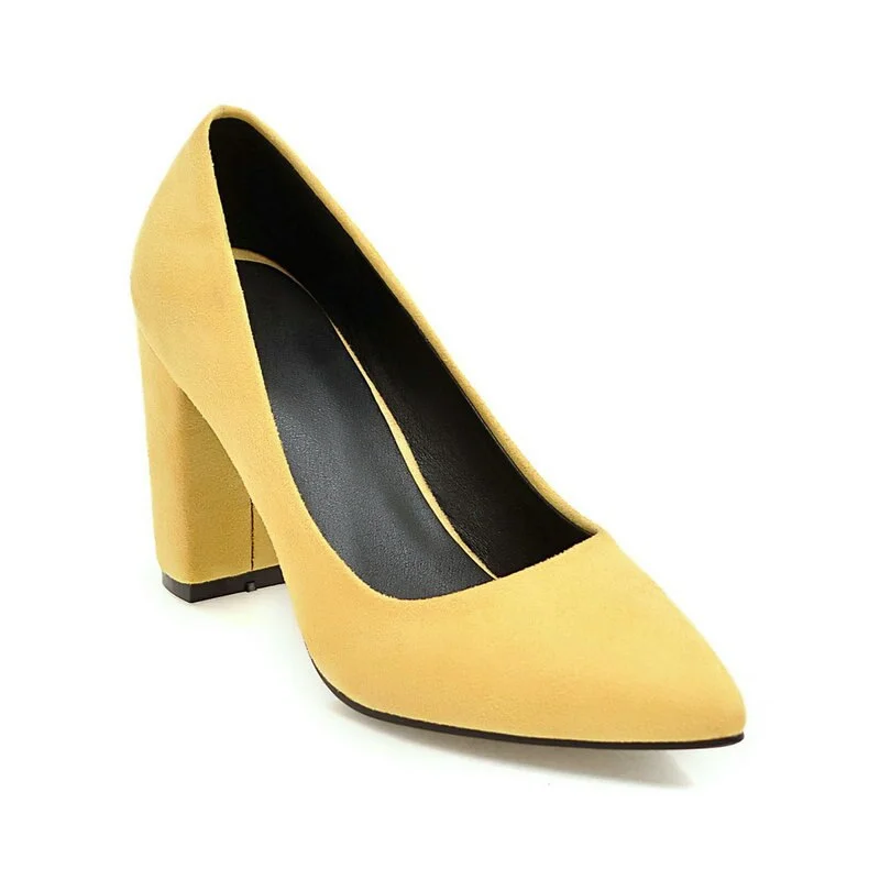 Black red gray yellow purple brown women pumps Ladies High Heels Pumps Women Shoes Party Wedding thick Heel Shoes Woman