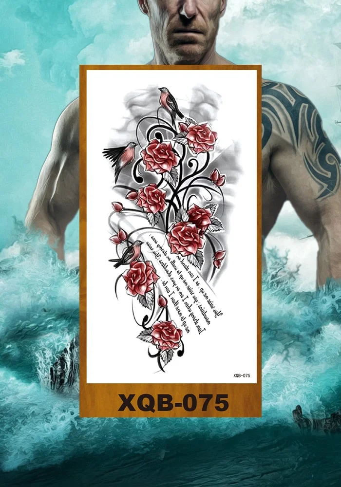 Temporary Tattoo Stickers Man Woman Girl Arm Chest Fake Tatoo Art Characters Eternal Love Flowers Totem Tatto Drop Shipping DIY