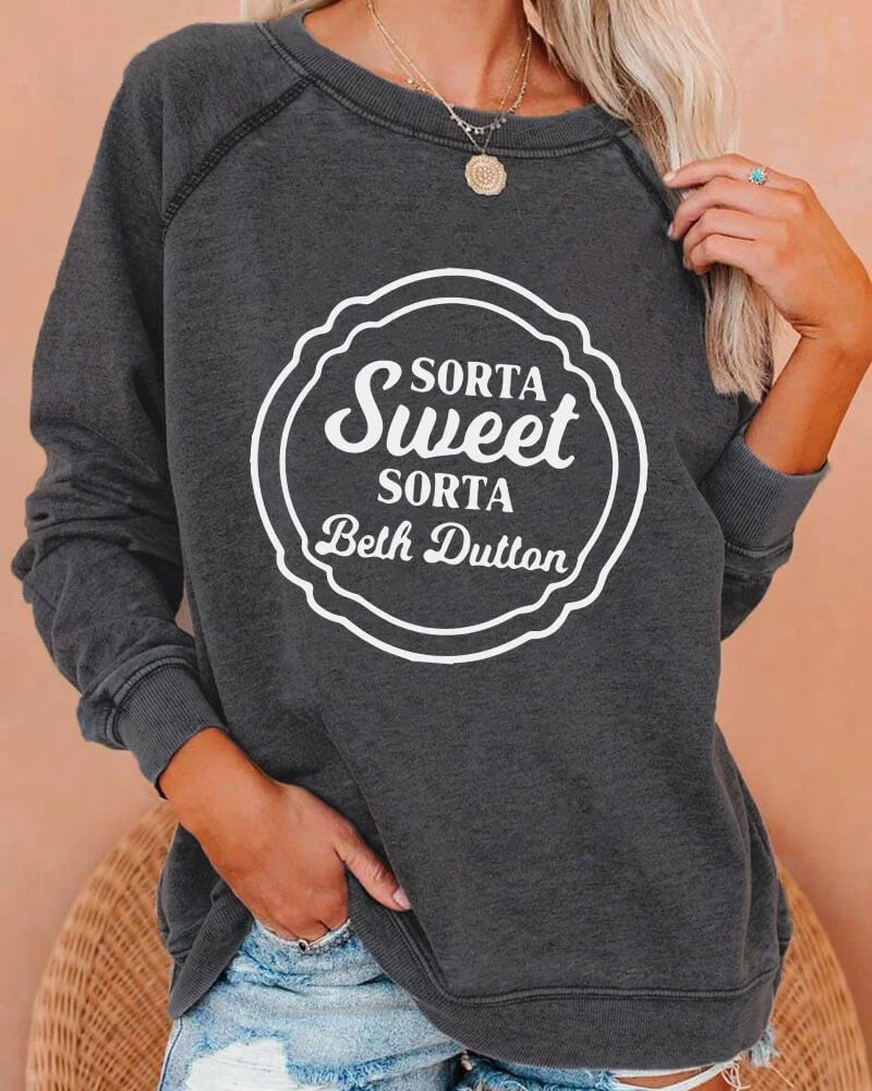 Sorta Sweet Sorta Beth Dutton Deep Gray Sweatshirt