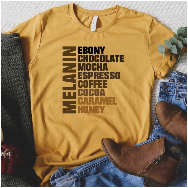 Melanin Ebony Chocolate Mocha Espresso Coffee Cocoa Caramel T- Shirt