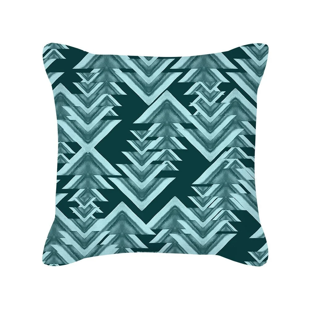 Teal Blue Cushion Cover Leaves Geometric Heart Pillow Cover Sofa Home Decor Throw Pillows Car Decorative Pillow Case Accessories