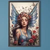 (US Only)5D DIY Full Round Drill Partial AB Diamond Painting Butterfly Girl Decor 45x65cm