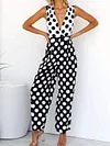 Polka Dot Empire Wide Leg Jumpsuits