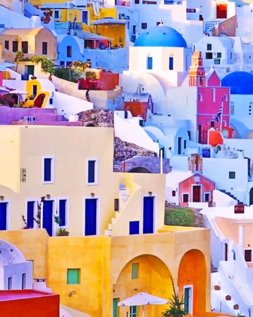 

Colorful Greece Houses – Paint By Numbers - 40*50CM, 501 Original