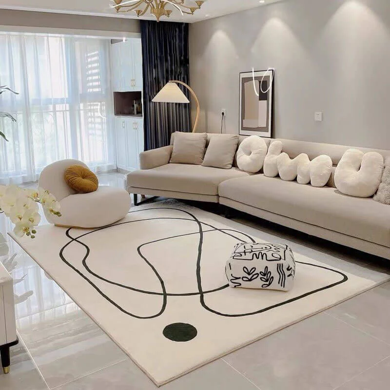 Black And Beige Irregular Rugs,Soft Home Decor Floor Rugs