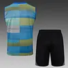 2025/2026 Real Madrid Pre-Match Training Blue-Green Vest+Shorts Football1:1 Thai Quality