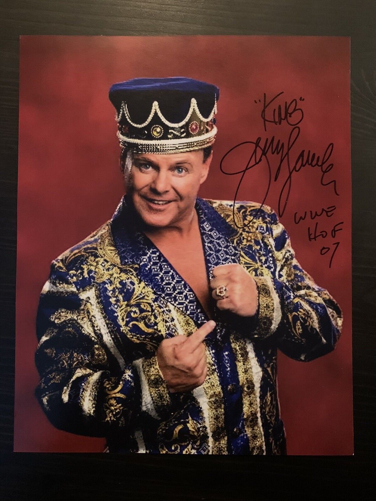 JERRY THE KING LAWLER SIGNED 8X10 Photo Poster painting WWF HOF 2007 Autographed