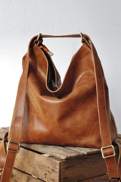 Leather Convertible Backpack