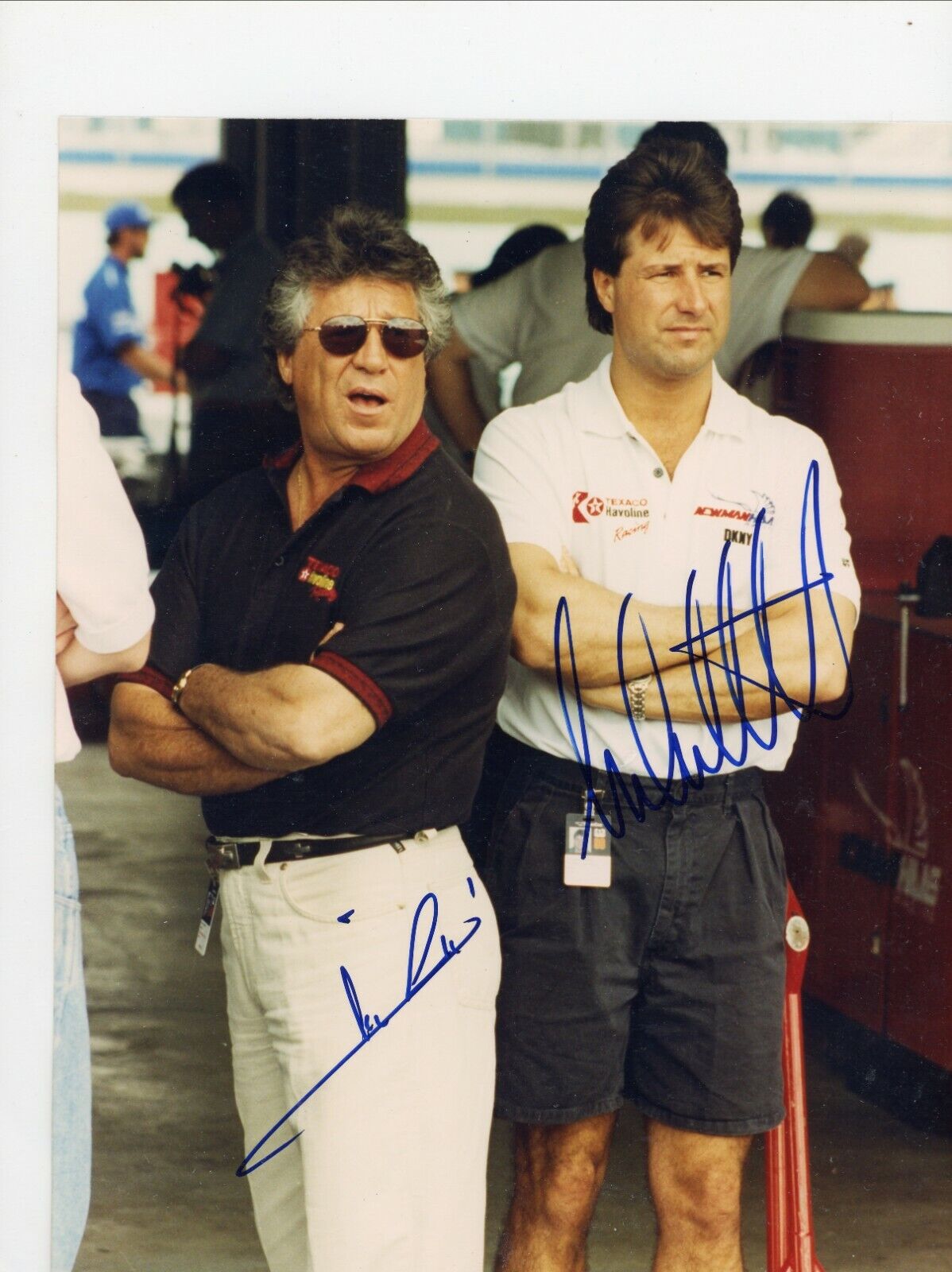 Michael & Mario Andretti Indy 500 Champ Signed Autographed 8x10 Glossy Photo Poster painting COA