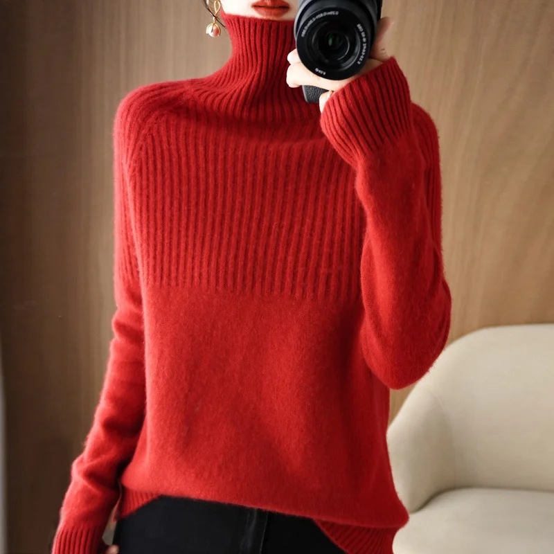 Churchf Churchf Sweater Bottom Shirt Women With Qiu Dong New Head Loose Half Draw A Rotator Sleeve Sweater Women's Jacket