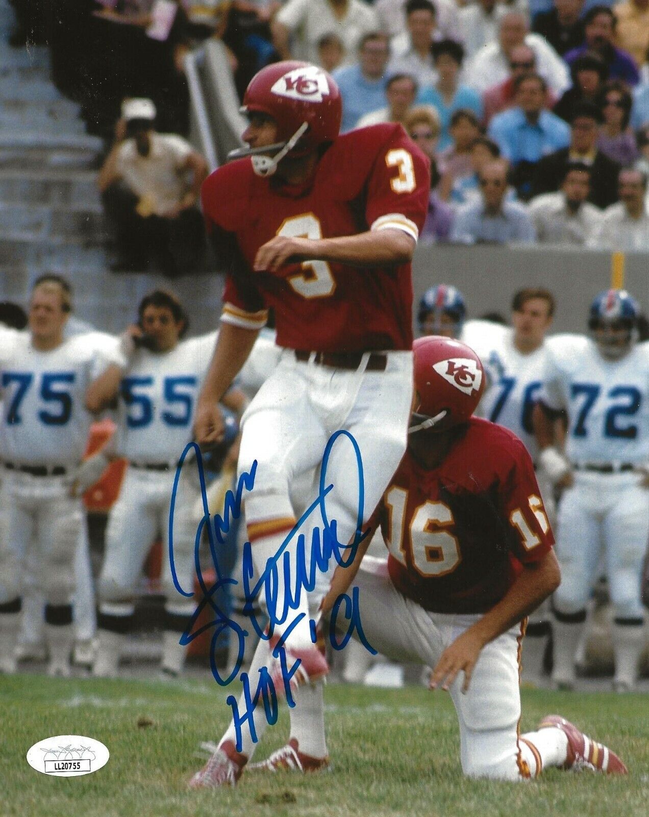 Jan Stenerud signed Kansas City Chiefs 8x10 Photo Poster painting autographed HOF JSA