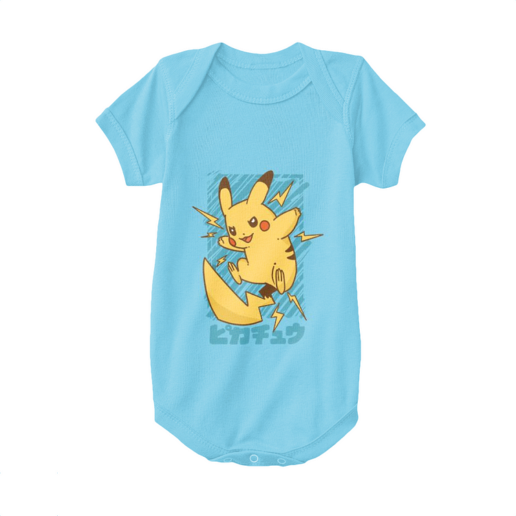 Pikachu Attacking The Electric Discharge, Pokemon Baby Onesie