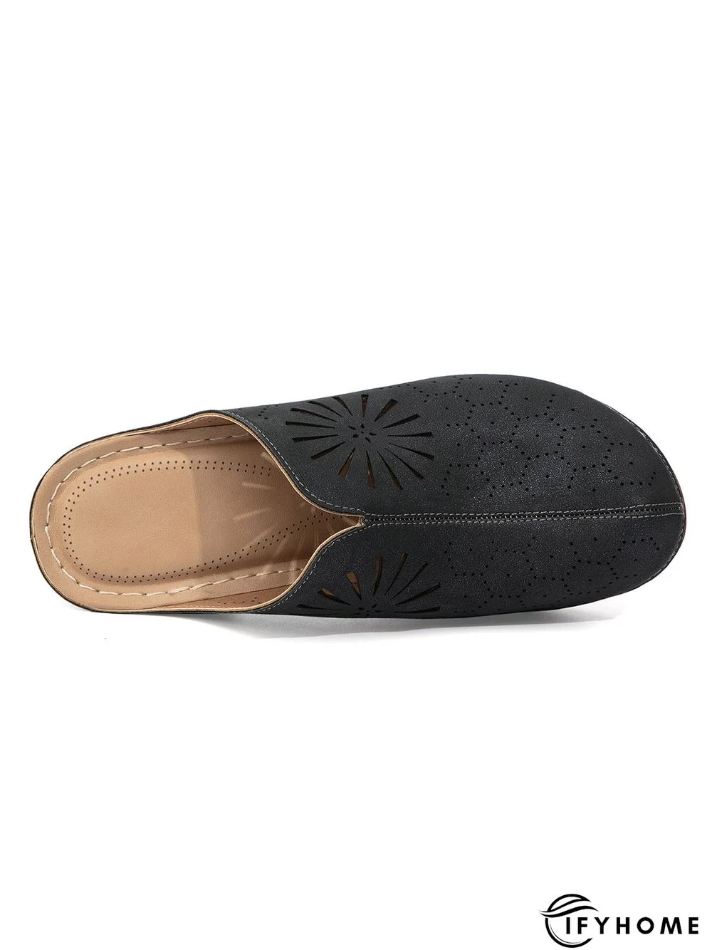 Vintage Plus Size Hollow out Chunky Heel Mules | IFYHOME