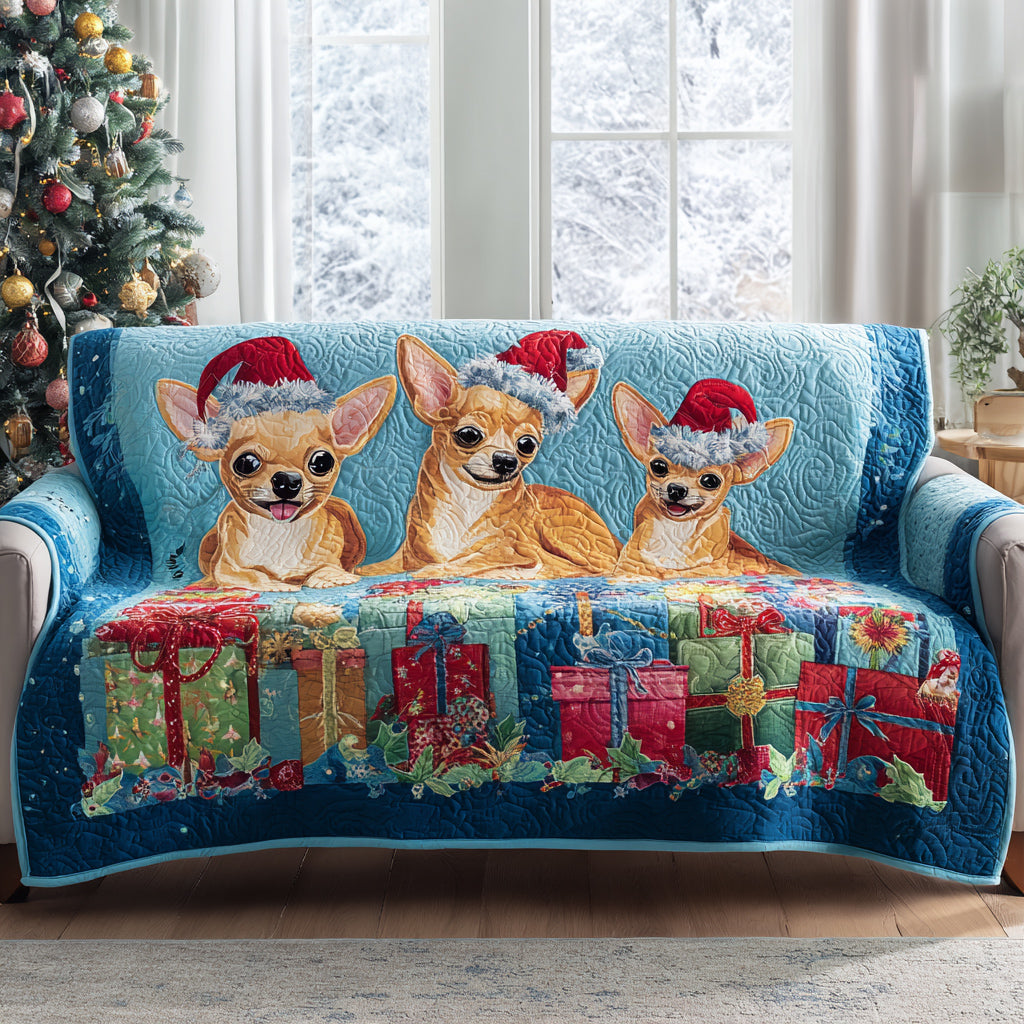 Chihuahua Present Quilted Sofa Cover NCU0HH1360 everthome