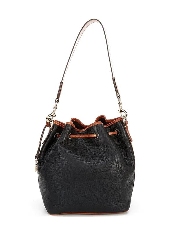 Pebbled Drawstring Bucket Bag