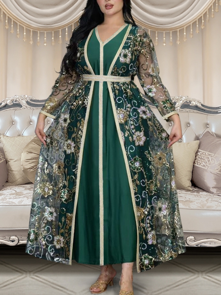Elegant Ornate Sequin Web Robe | Oxredo Shop Ramadan Sale