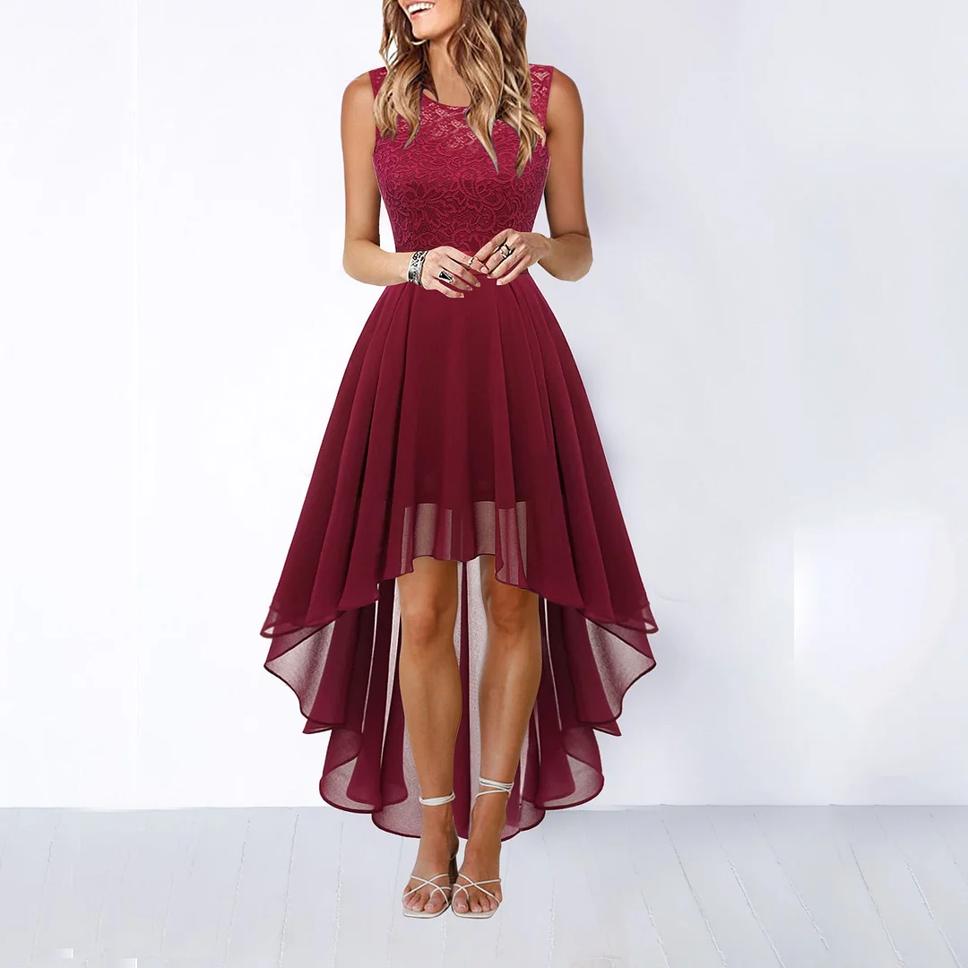 Uveng Stitching Big Swing Gown Dinner Dresses