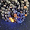 Natural Flame Stone Round Loose Beads Spacer Beads for Making Jewelry DIY Accessories Bracelet Necklace 15 Inch