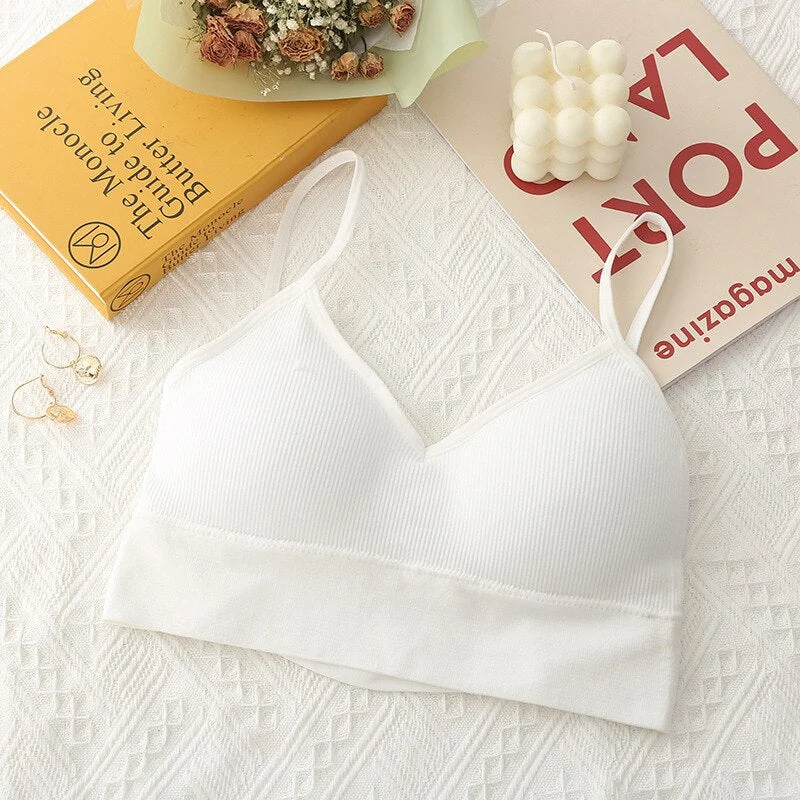 Women Crop Top Female Tube Top Wire Free Seamless Underwear Cropped Back Sexy Lingerie Sports Tank Tops Solid 6 Colors New