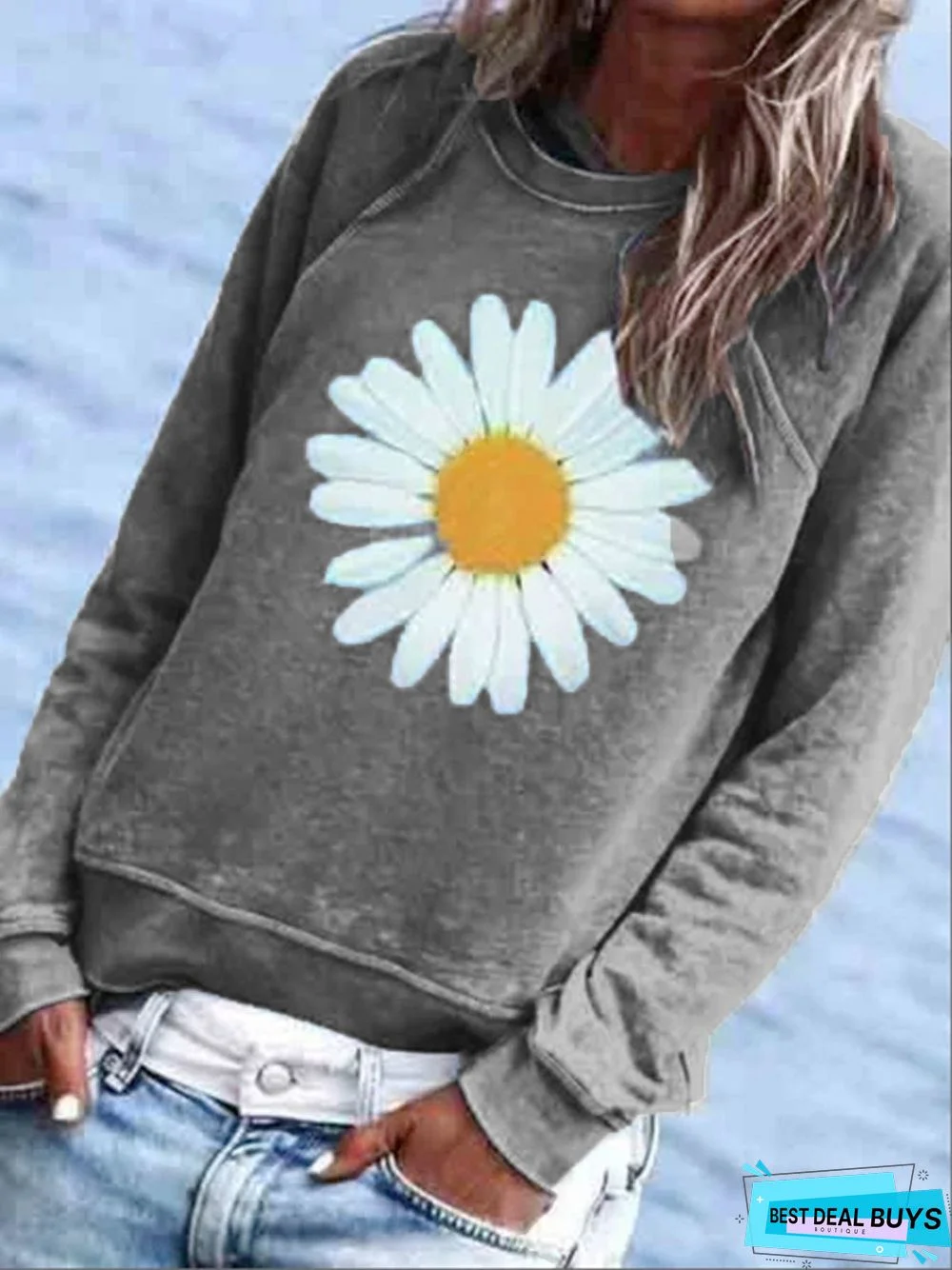 Women Casual Floral Crew Neck Hoodies & Sweatshirt
