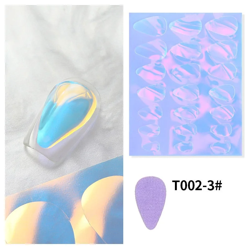 Sparkly Nail Aurora Foils Colorful Transfer Stickers Cellophane Mirror Stickers Sliders Wrap Paper Nail Art Decoration-Nail Inspo