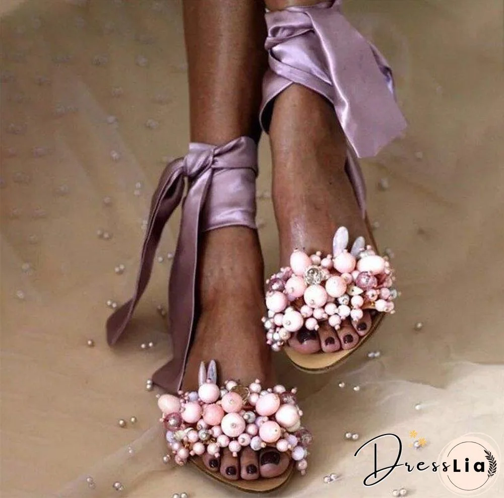 Summer Elegant Women Bead Sandal