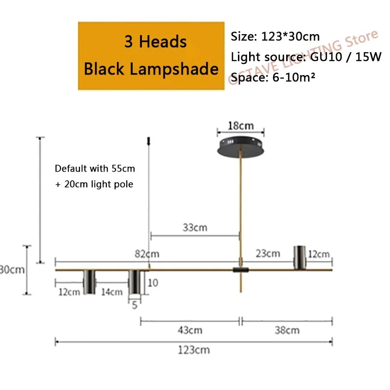 Gold or Black Simple LED Chandelier Modern Kitchen Island Long Hanging Light Dining Bar Office Coffee Restaurant Pendant Lamp