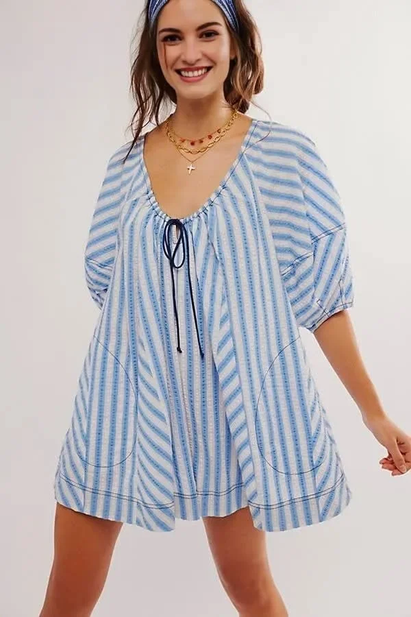 Puff Sleeve Romper (Buy 2 Free Shipping)