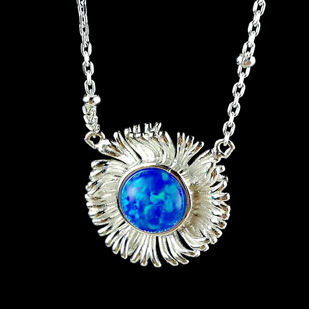 S925 Silver Sapphire Necklace