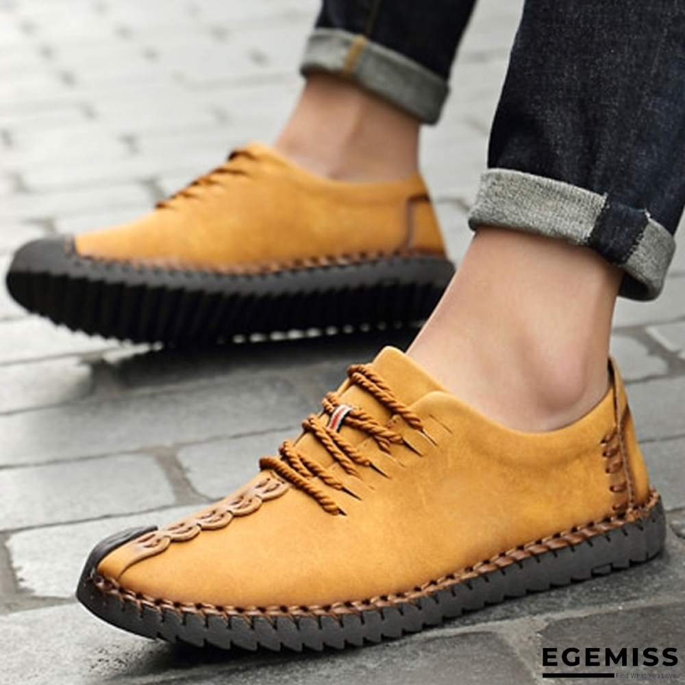 Men's Comfortable Casual Loafers Shoes Split Leather Flats Moccasins Shoes | EGEMISS
