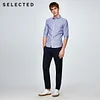 SELECTED Brand New casual 100%cotton stripes slim fit three quarter sleeves shirts men |418231517