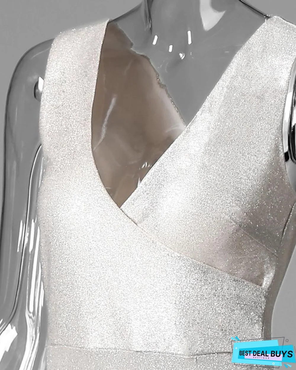 Glitter Plunge Gradient Color Bodycon Dress