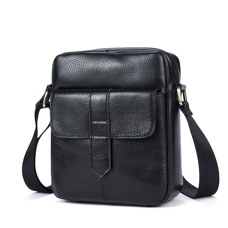 Mens Fashion Messenger Bags Classic Leather Business Crossbody Packs