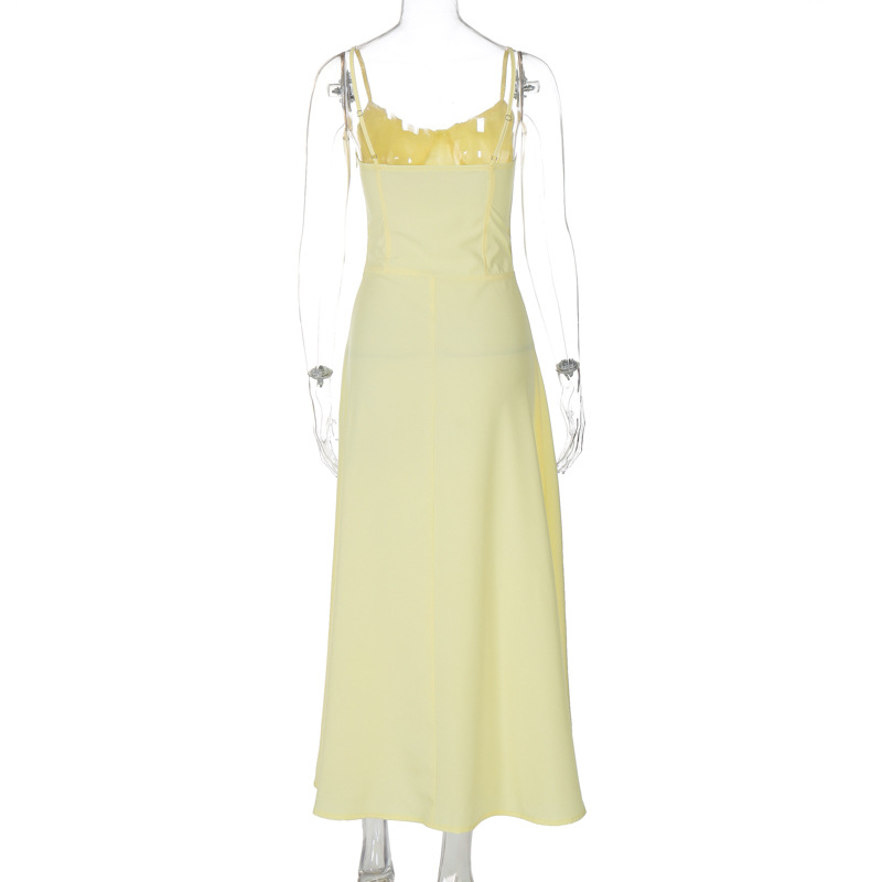 Mozision Spaghetti Strap Backless Pleated Long Dress For Women Fashion Lace Up Sleeveless A-line Loose Sexy Maxi Dress 2024