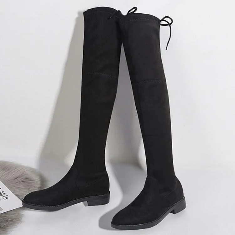 Fashion Knot Knee High Boots - Modakawa Modakawa