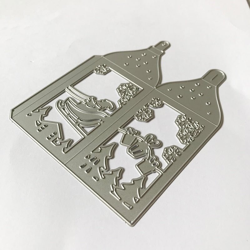 Merry Christmas Metal Cutting Dies 3D Cute DIY Scrapbooking Carbon Craft Die Photo lantern box Cards Decoration New Arrival