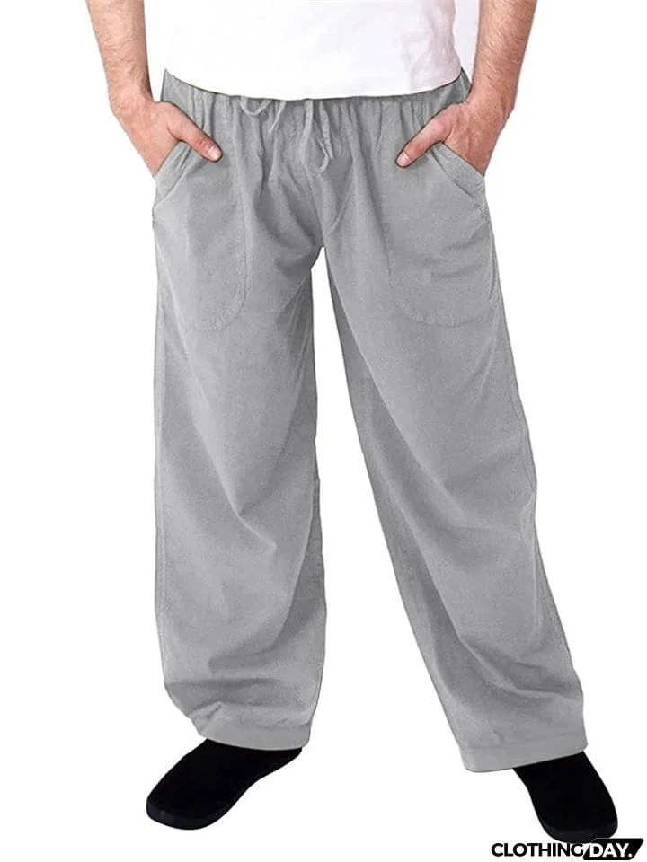 Men's Sports Quick Dry Drawstring Large Pockets Loose Pants