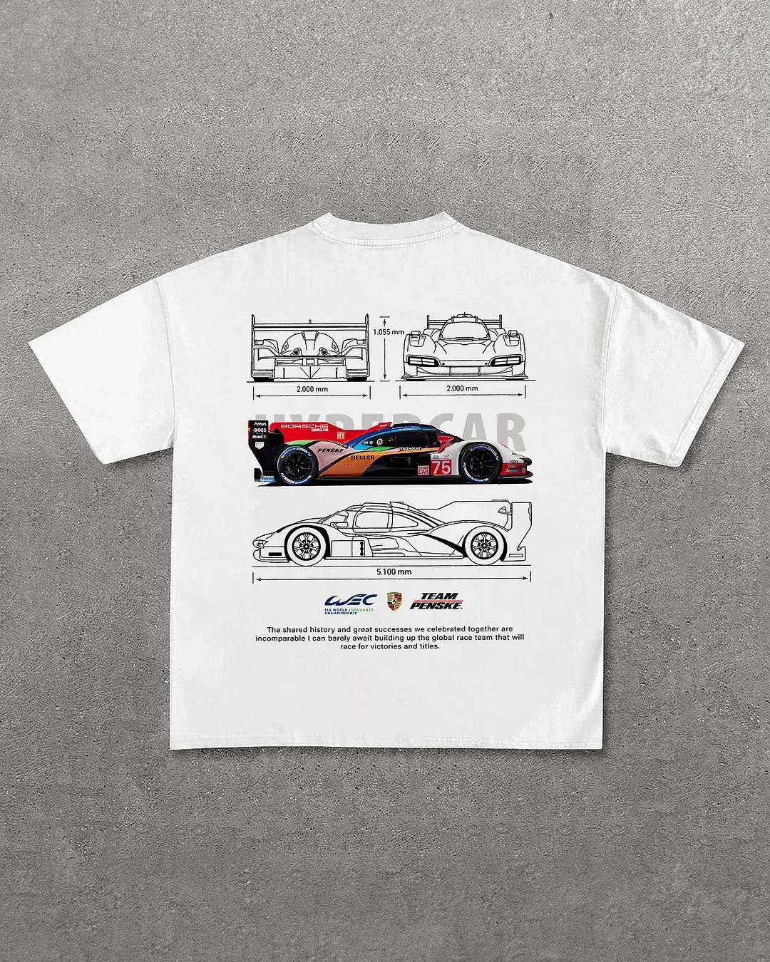 Porsche 963 Printed Oversized Unisex T-shirts