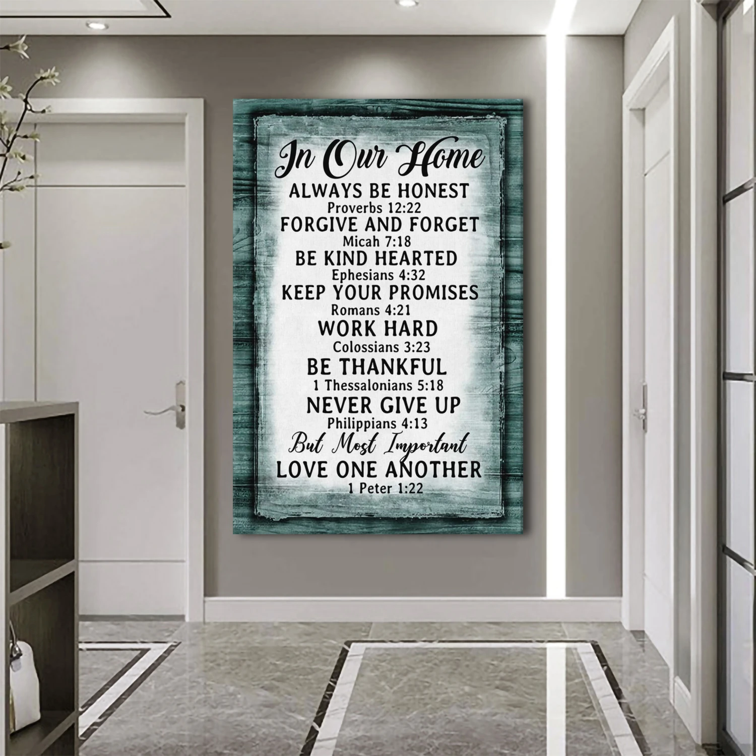 Christian family house rules Canvas Wall Art
