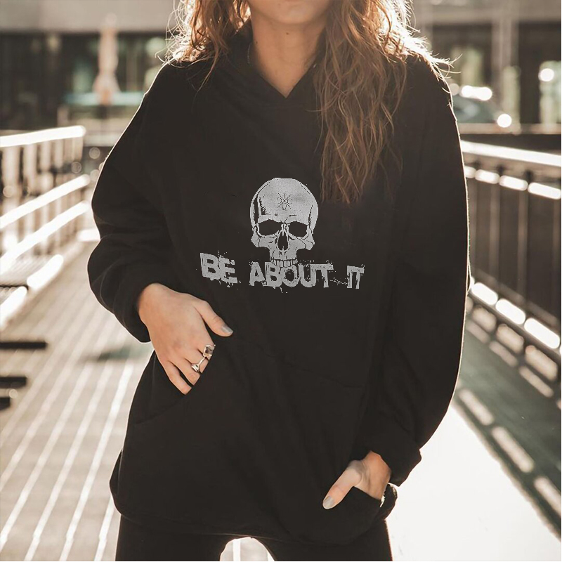 Livereid Be About It Printed Comfortable Front Pocket Hoodie - Livereid