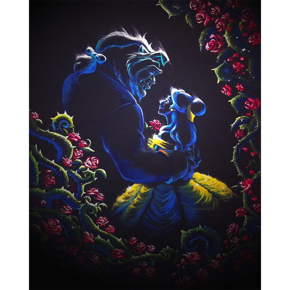 Silhouette - Beauty And The Beast (40*55CM) 11CT Stamped Cross Stitch gbfke