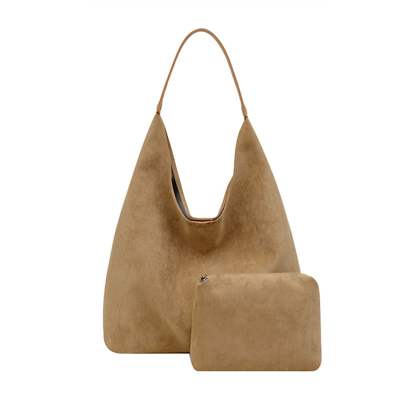 Women’s Suede Solid Color Streetwear Square Magnetic Buckle Shoulder Bag