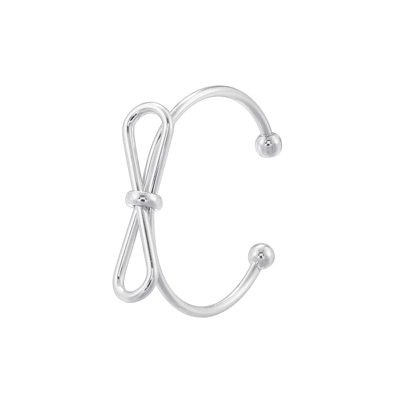 Copper 18K Gold Plated IG Style Minimalist Classic Style Hollow Out Inlay Bow Knot Zircon Open Rings