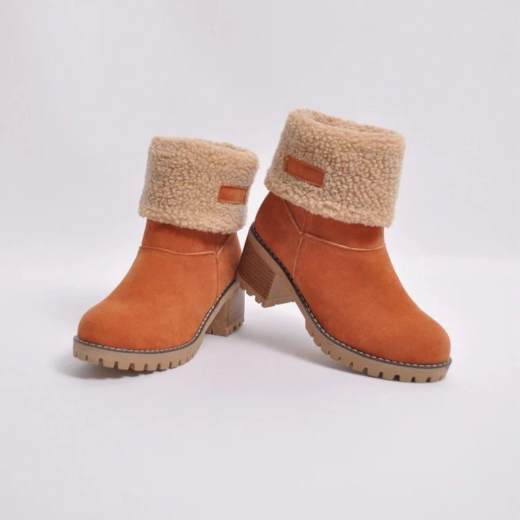 Jesienne i zimowe kaszmirowe krótkie buty Modne wysokie buty śniegowe (2 w 1)