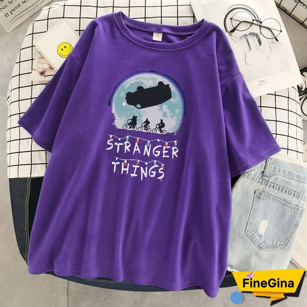 Science Fiction Thriller Stranger Things Print T Shirt Women O-Neck Loose T-Shirt Summer Soft T-Shirt Hip Hop Casual T Shirts