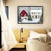 Winter Snowman And Cottage-11CT Stamped Cross Stitch 60*40cm/23.62*15.75in