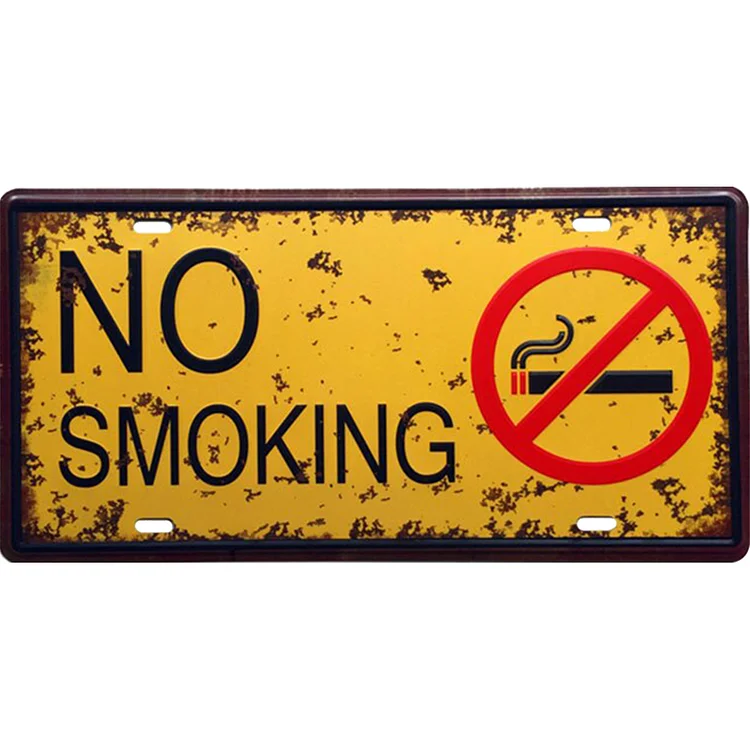 No Smoking - Car License Tin Signs/Wooden Signs - Calligraphy Series - 6*12inches
