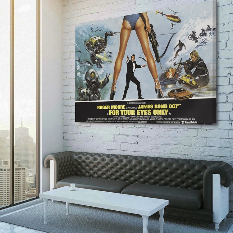 James Bond 007 For Your Eyes Only Movie Poster Canvas Wall Art #1